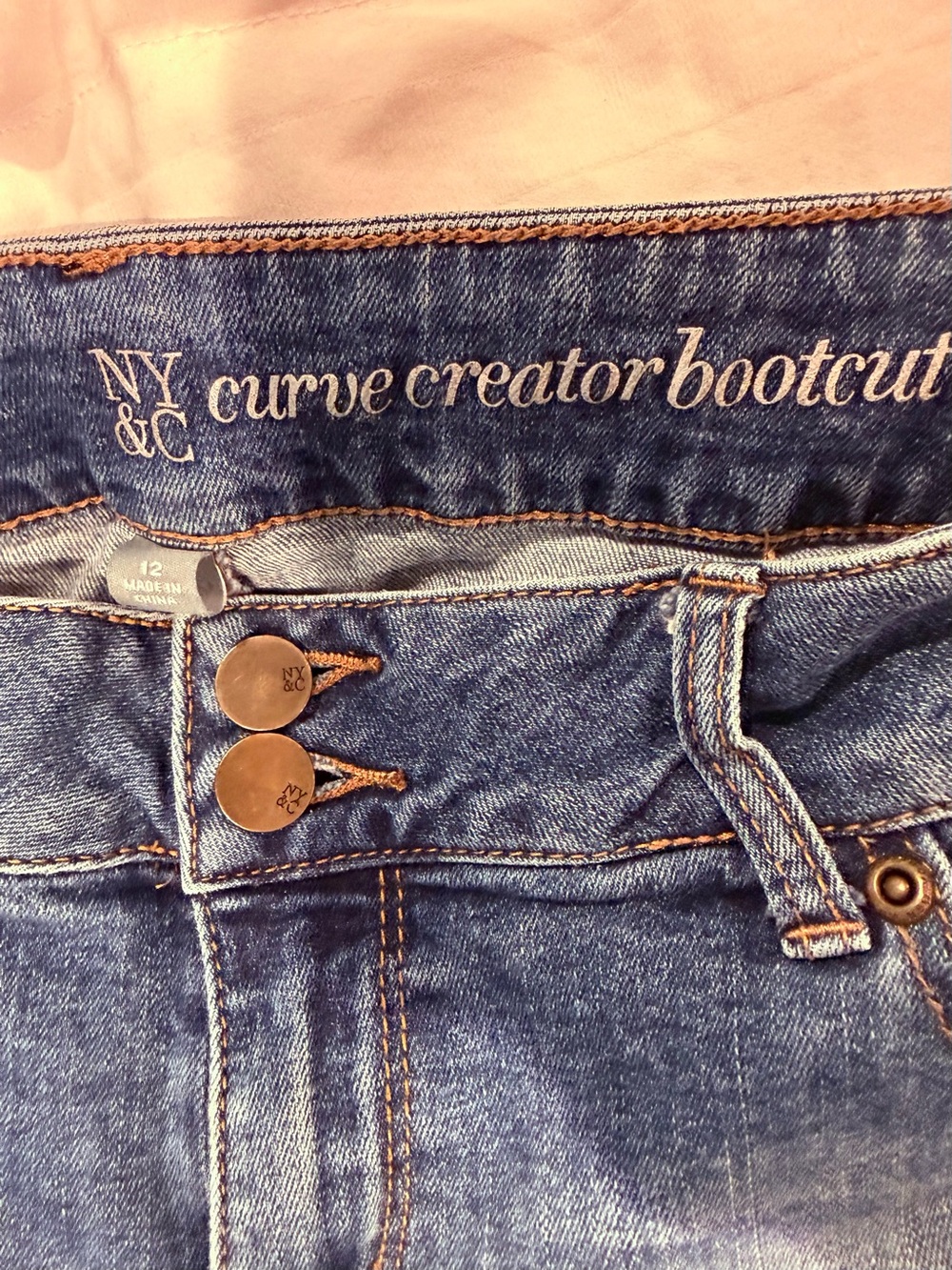 New York & Company Curve Creator Bootcut Jeans - Denim Blue Size 12